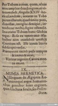 IX. MUMIA HERMETICA.
