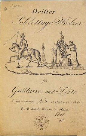 Dritter Schlittage-Walzer : für Guittarre [!] und Flöte