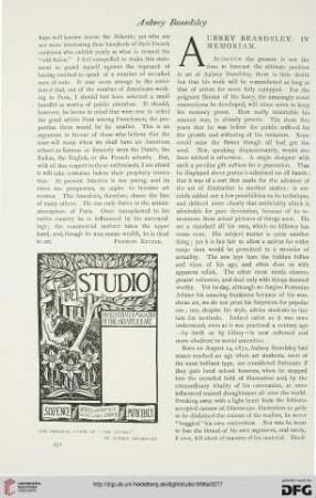 13: Aubrey Beardsley, in memoriam