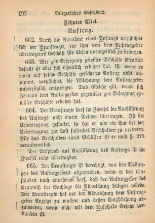 Zehnter Titel. Auftrag