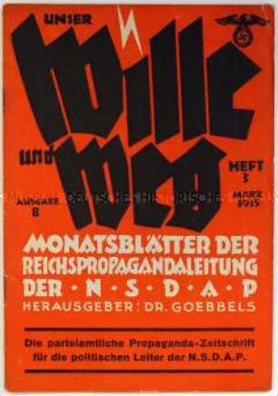 Monatsschrift der Propagandaleitung der NSDAP "Unser Wille und Weg" u.a. zur "Erzeugungsschlacht"