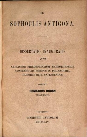 De Sophoclis Antigona