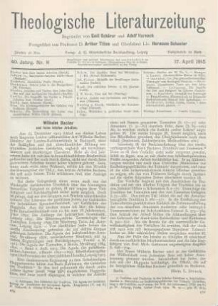 169-170 Wilhelm Bacher und seine letzten Arbeiten