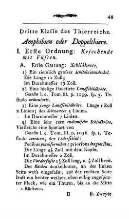 Dritte Klasse des Thierreichs. Amphibien oder Doppelthiere.