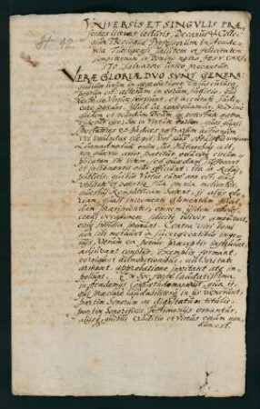 Testimonium der theol. Fakultät für Mag. Johann Maier aus Tübingen.