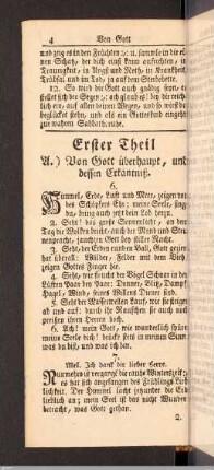 Erster Theil: Von Gott überhaupt, und dessen Erkänntniß.