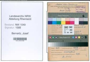 Entnazifizierung Josef Bernartz , geb. 06.03.1909 (Versicherungsangestellter)