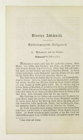 Vierter Abschnitt. Völkerbewegende Religionen