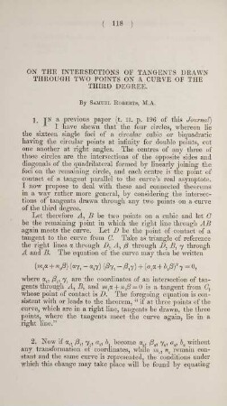 On the intersections of tangents draw through two points on a curve of the third degree.