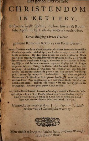 Het geheel hervormde Christendom in Kettery