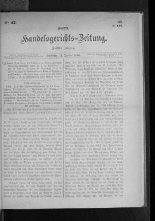 No 42 1879. Handelsgerichts-Zeitung.