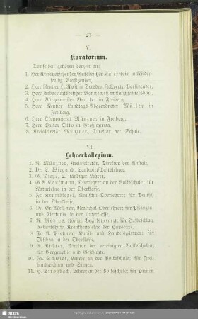 VI. Lehrerkollegium