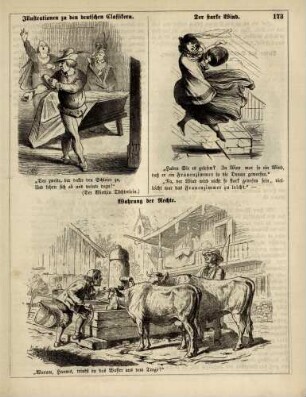 "Illustrationen zu den deutschen Classikern" "Der starke Wind" "Wahrung der Rechte"