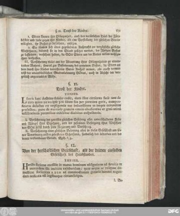 §. 12. Von der herschaftlichen Geselschaft des Hausstandes.