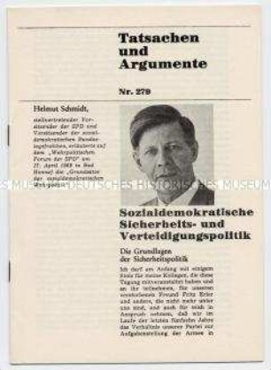 Heft aus der Schriftenreihe der SPD "Tatsachen und Argumente" zur Sicherheitspolitik