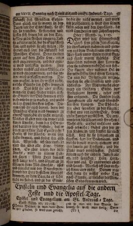 Episteln und Evangelia auf die andern Feste und die Apostel-Tage.