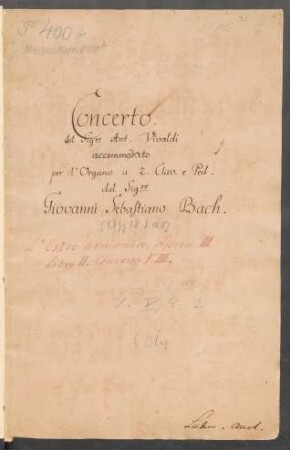 Konzerte; org; a-Moll; BWV 593