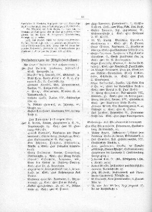 Veränderungen im Mitgliederbestande