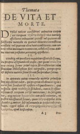 Themata De Vita Et Morte.