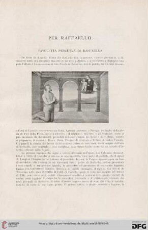 31: Per Raffaello, [3], Tavoletta primitiva di Raffaello