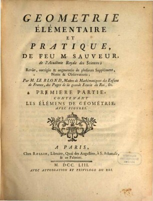 Géometrie élémentaire et pratique