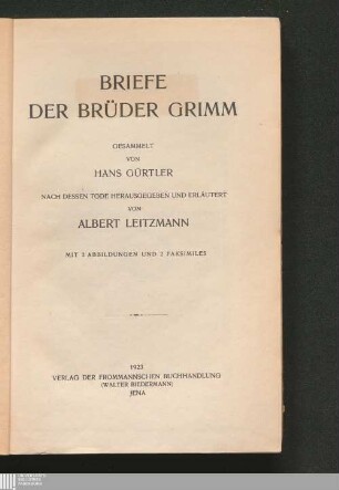 Briefe der Brüder Grimm