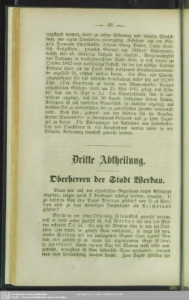 Dritte Abtheilung. Oberherren der Stadt Werdau