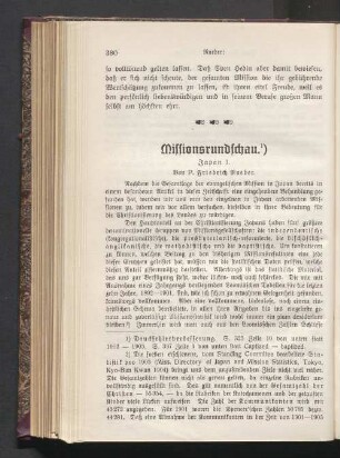 Missionsrundschau. Japan I