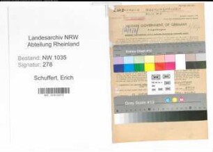 Entnazifizierung Erich Schuffert , geb. 23.08.1897 (Schlosser)
