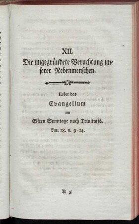 XII. Die ungegründete Verachtung unserer Nebenmenschen. [...]