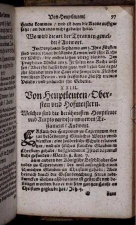 XXIII. Von Heuptleuten/ Obersten und Hofmeistern
