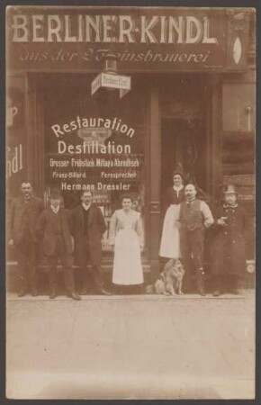 Ansichtskarte Restauration und Destillation, Friedrichstraße