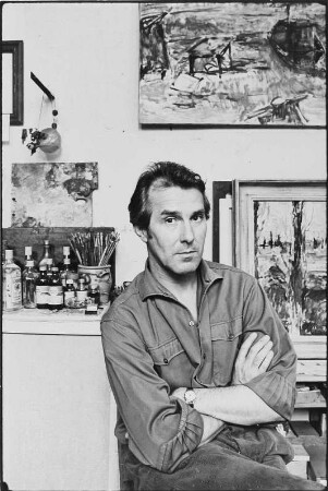 Der Maler Manfred Böttcher in seinem Atelier