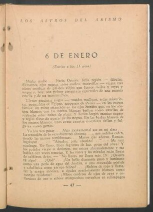 6 de enero : (Escrito a los 15 años)