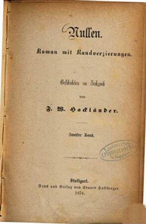 Nullen : Roman mit Randverzierungen : Geschichten im Zickzack. 2. Band