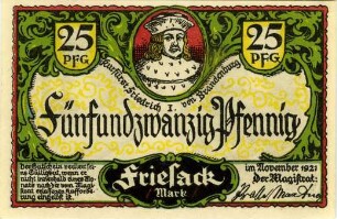 Friesack, Stadt: 25 Pfennig 1921