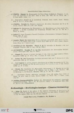 Archäologie – Archéologie classique – Classical Archaeology (Nr. 26-735)