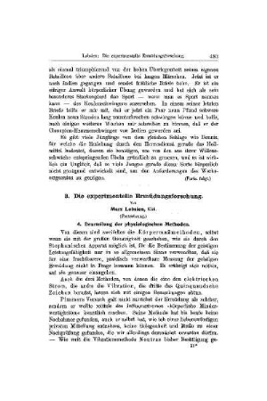 Die experimentelle Ermüdungsforschung : (Fortsetzung)