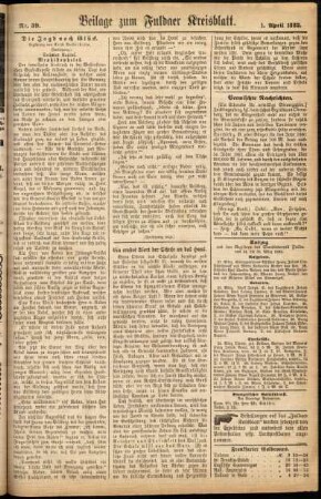 Zweite Ausgabe vom Samstag, den 01. April 1882.