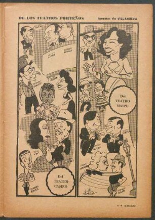 De los teatros Porteños [Dibujos] : Apuntes de Villanueva