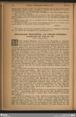 Internationale Musterblätter von Portrait-Aufnahmen