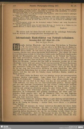 Internationale Musterblätter von Portrait-Aufnahmen