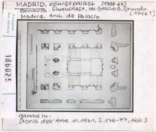 Madrid: Königspalast, Ehrenstiege, Grundriss. Madrid, Arch. de Palacio