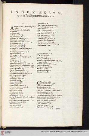 Index eorvm, quæ in Paralipomenis continentur