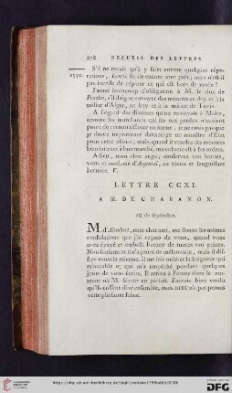 (Lettre CCXI - CCXX)