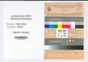 Entnazifizierung Herbert Haenel, geb. 17.07.1906 (Studienrat)