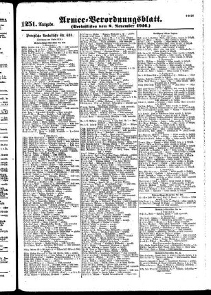 1251. Ausgabe. Mittwoch, 8. November 1916