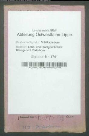 Erblasser: Plogmeyer, Joseph; Erblasser: Plogmeyer, Theresia, geb. Baumhoer: