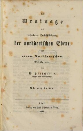 Die Drainage mit besonderer Berücksichtigung der norddeutschen Ebene