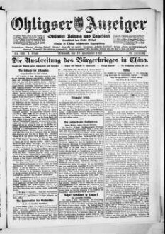 Ohligser Anzeiger : Ohligser Zeitung und Tageblatt ; einzige in Ohligs erscheinende Tageszeitung